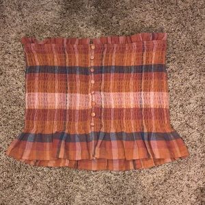 American Eagle Plaid Tube Top